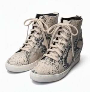 Madden Girl Gray and White High Top Sneakers